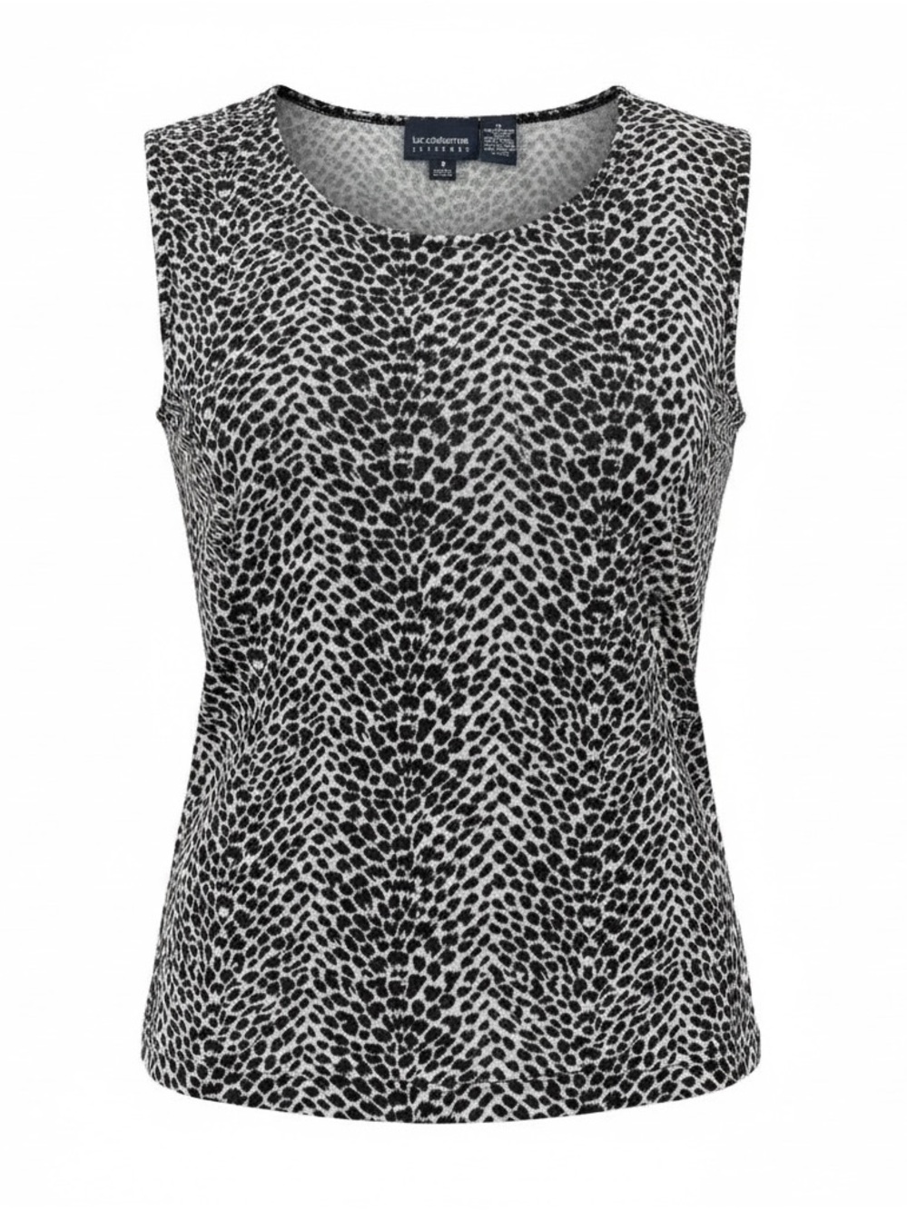 Liz Claiborne Women’s M Velvet Black and White Printed Sleeveless Tank Top